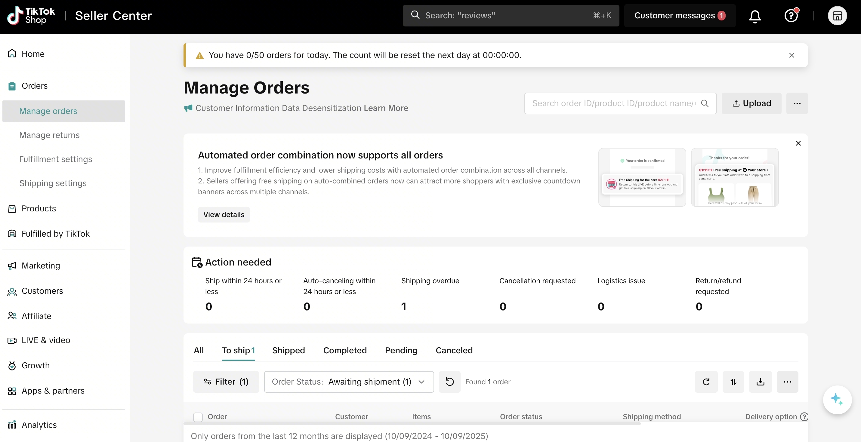 Order Volume Limit (OVL) Requirements